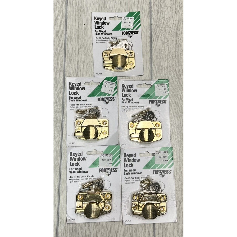 Fortress Keyed Window Locks for Wood Sash Windows WL-402 - NEW - Lot of 5